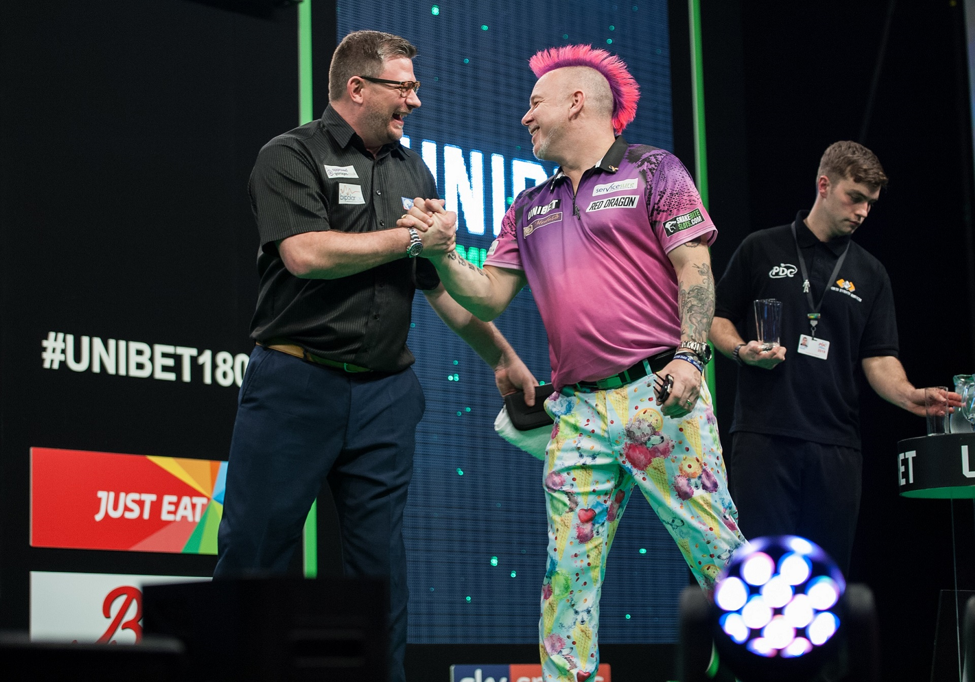 James Wade & Peter Wright - 2019 Unibet Premier League Night Seven - Mercedes-Benz Arena, Berlin (Kelly Deckers, PDC)